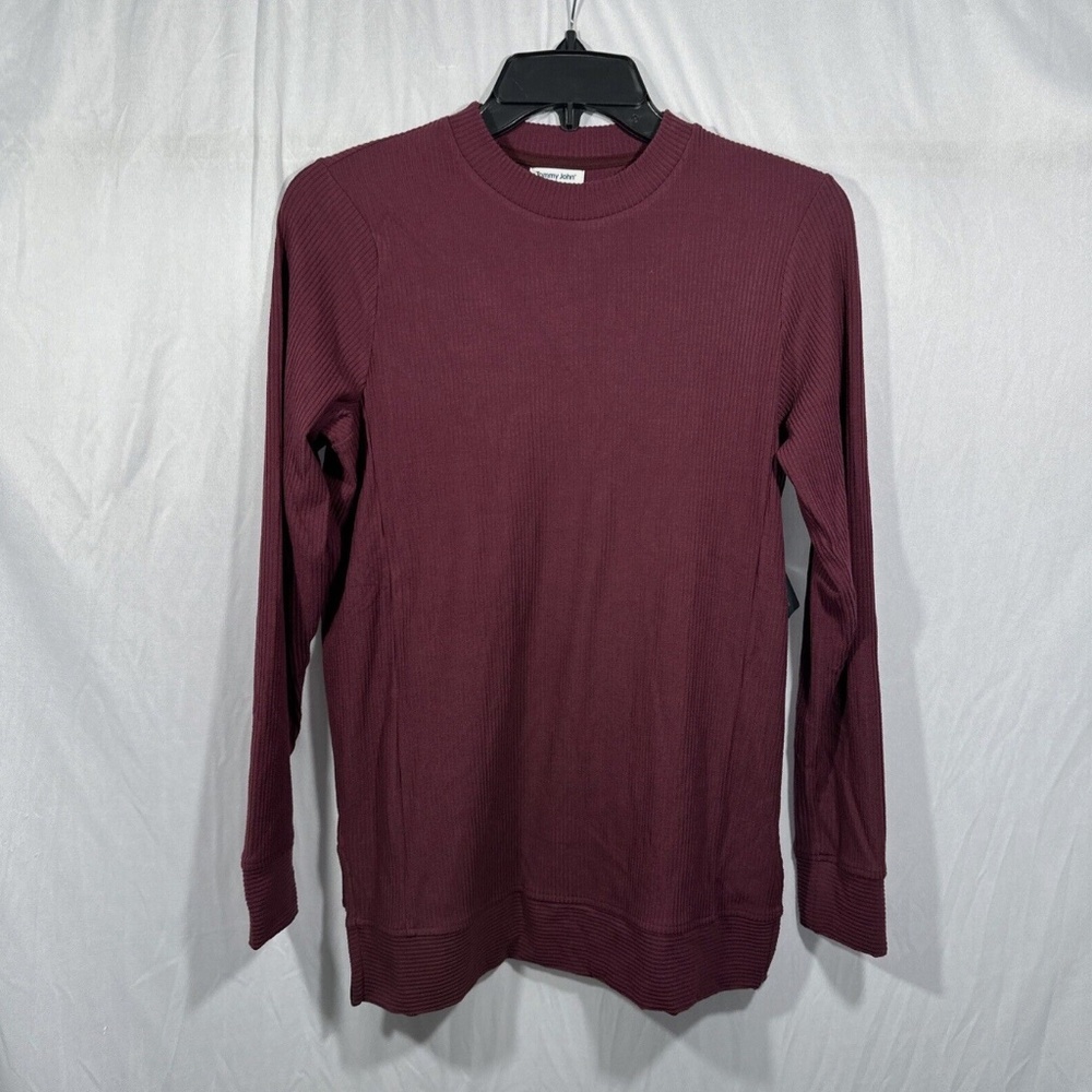 NWT $78 TOMMY JOHN [ Women XS ] Brushed Rib Lounge Long Sleeve Tee‎ Top